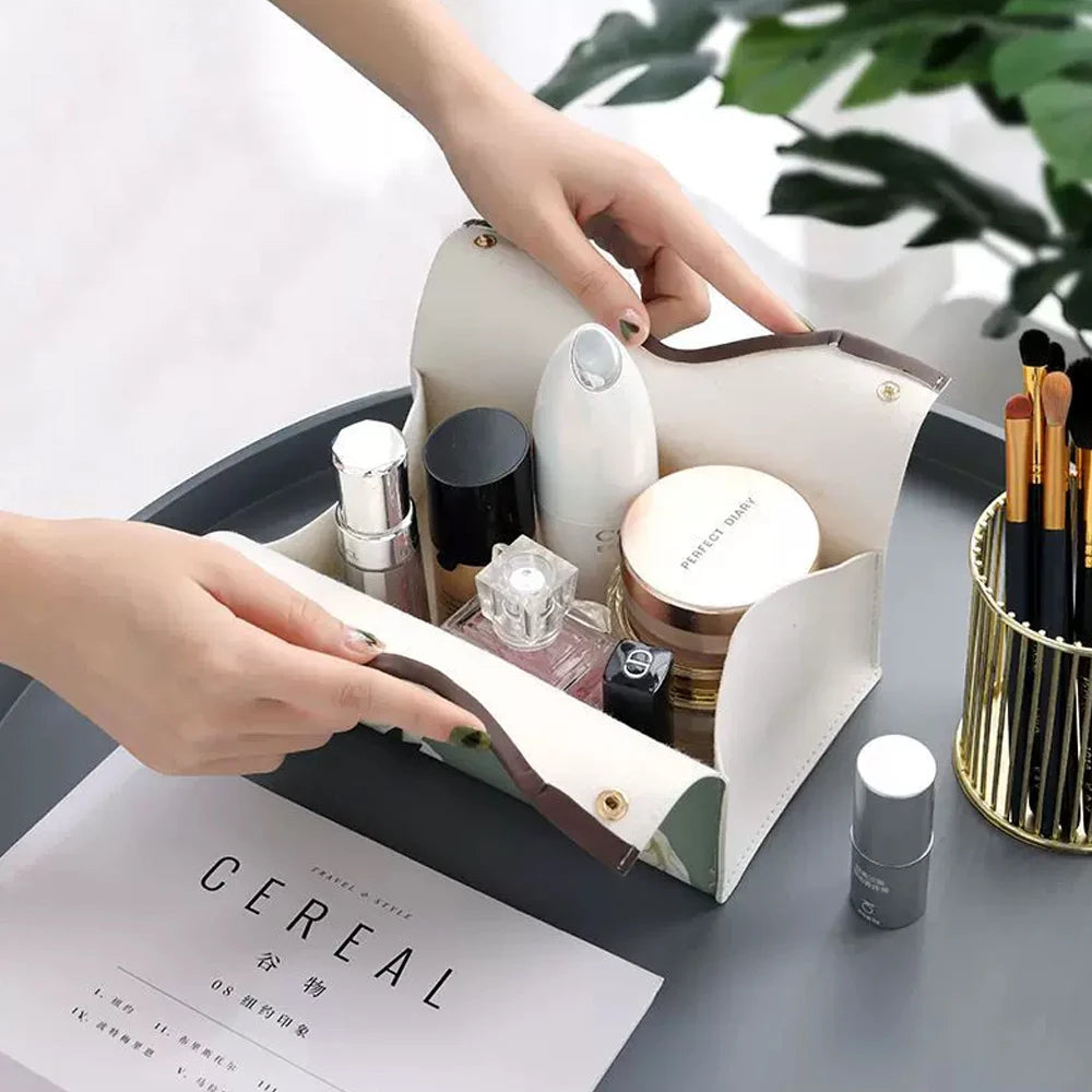 KindFuny Chinese Style PU Leather Tissue Box Holder