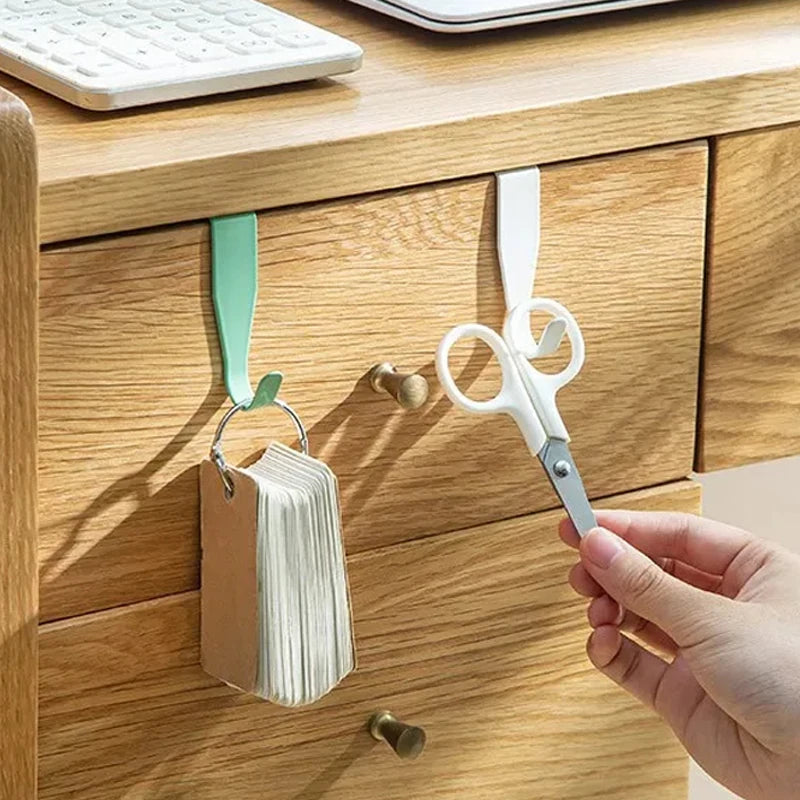 Punch-Free Cabinet Door Hook – Metal Towel & Coat Hanger