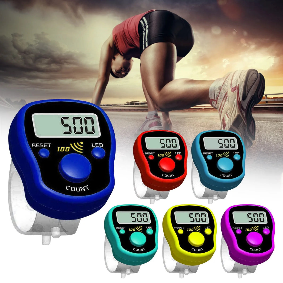 LED Digital Finger Tally Counter for Knitting & Sewing
