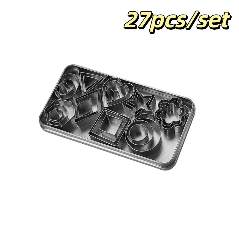 Stainless Steel Geometric Cookie Cutter Set | DIY Baking Molds