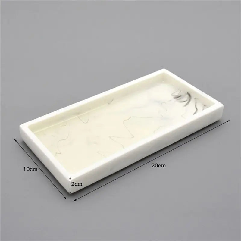 Marble Resin Storage Tray 2-Pack – Non-Slip Bathroom Organizer