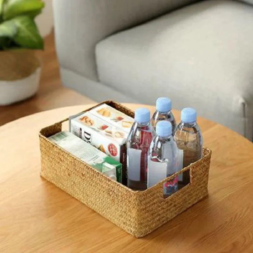 Woven Seagrass Storage Basket – Natural Wicker Rattan Decor