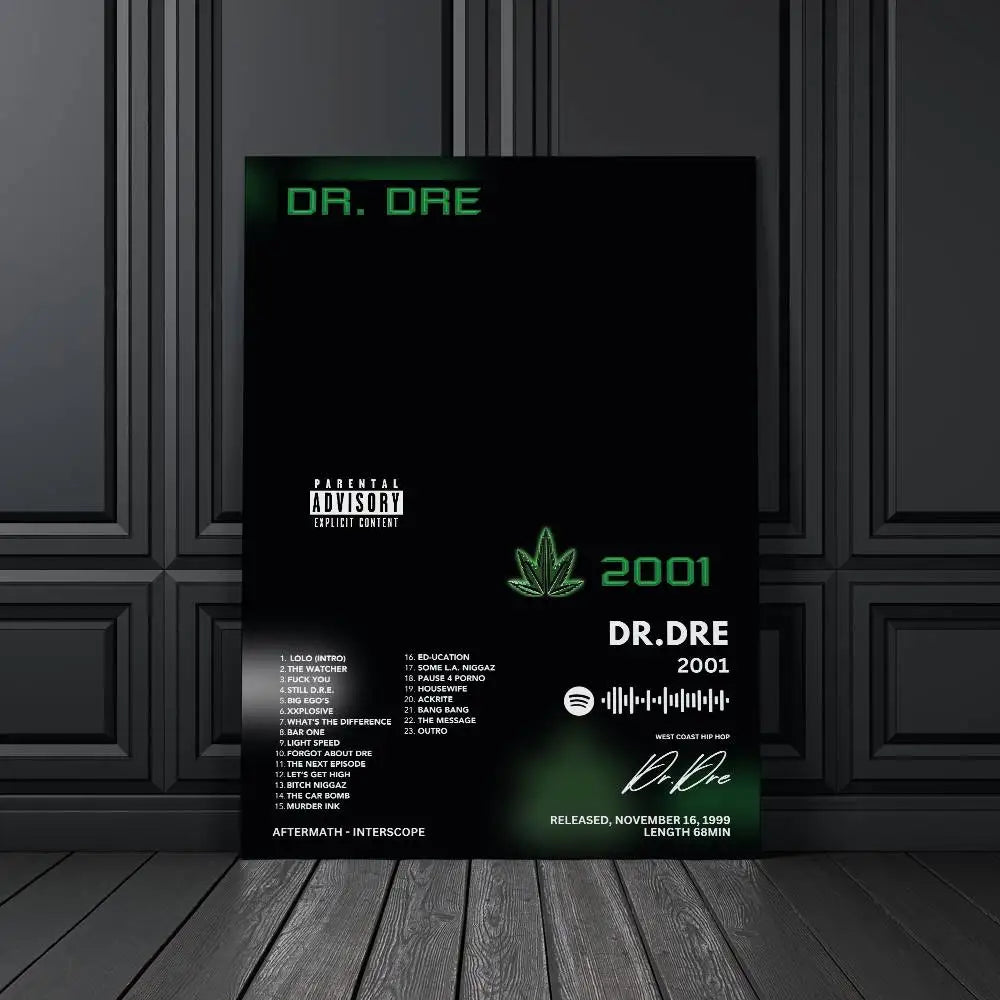 Dr. Dre 2001 Self-Adhesive Waterproof Art Poster Wall Sticker