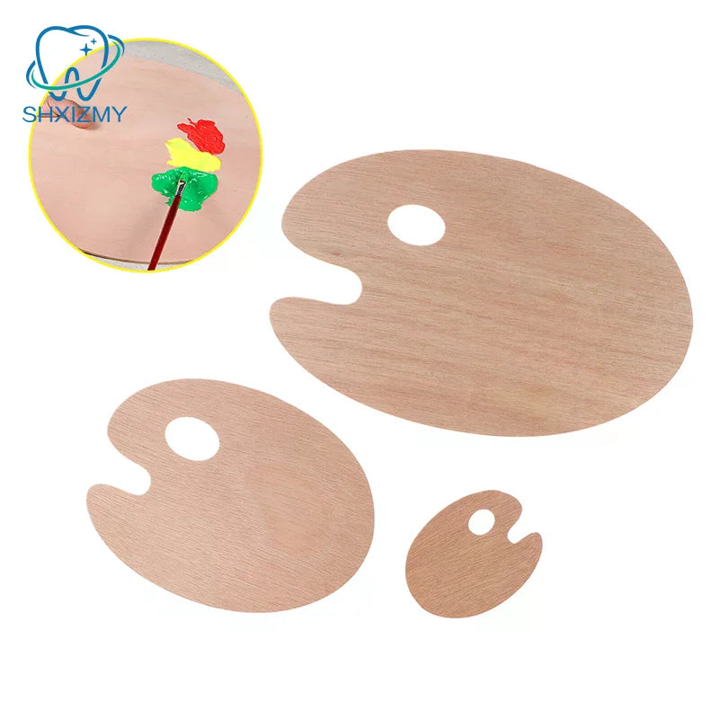 Wooden Paint Palette with Thumb Hole – Color Mixing Tray