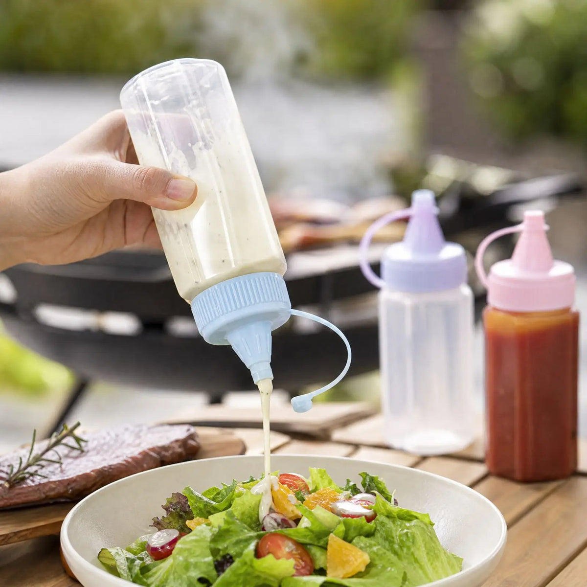 Portable Leakproof Squeeze Condiment Bottle | Kitchen Dispenser