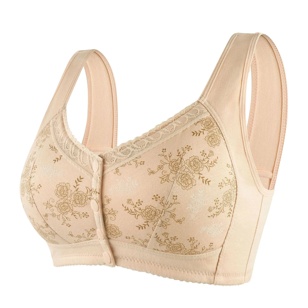 Women's Wire-Free Front Buckle Bra – Large Size Breathable Brassiere
