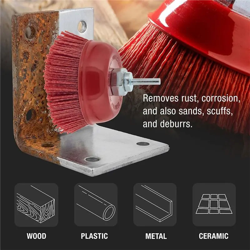 4" Coarse Grit Nylon Bristle Cup Brush for Drills & Grinders