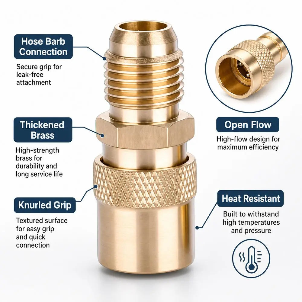 Brass Female Mold Quick Coupler – Open Flow Cooling Connector