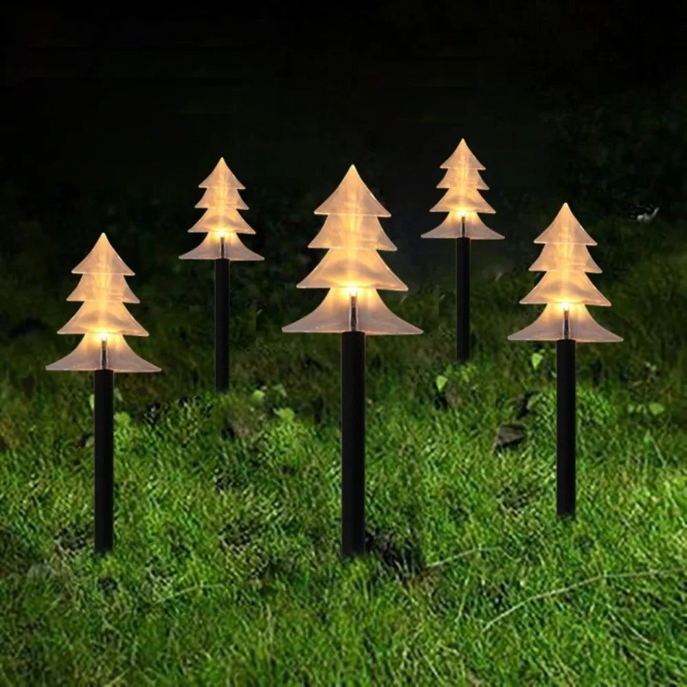 5-Pack Solar LED Christmas Stake Lights – Waterproof Pathway