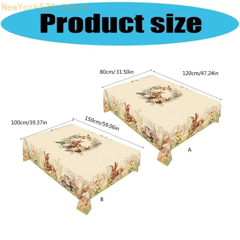 Easter Velvet Tablecloth – Washable Festive Table Cover