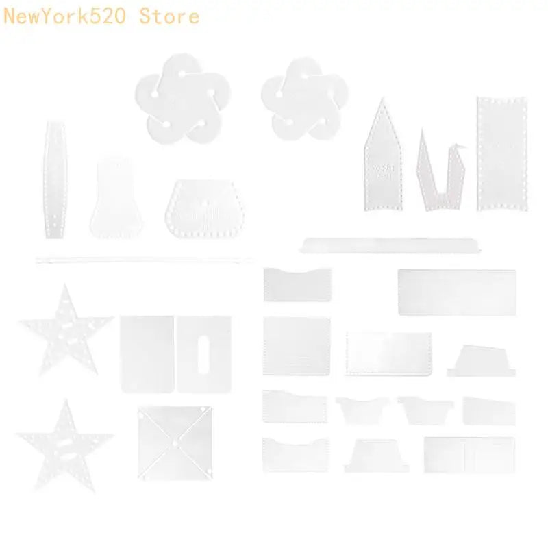 DIY Leather Acrylic Stencil Templates – Wallet & Keychain Set