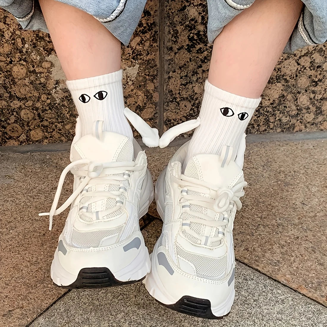 Magnetic Toe Link Couple Socks – Cartoon Novelty Knee-High