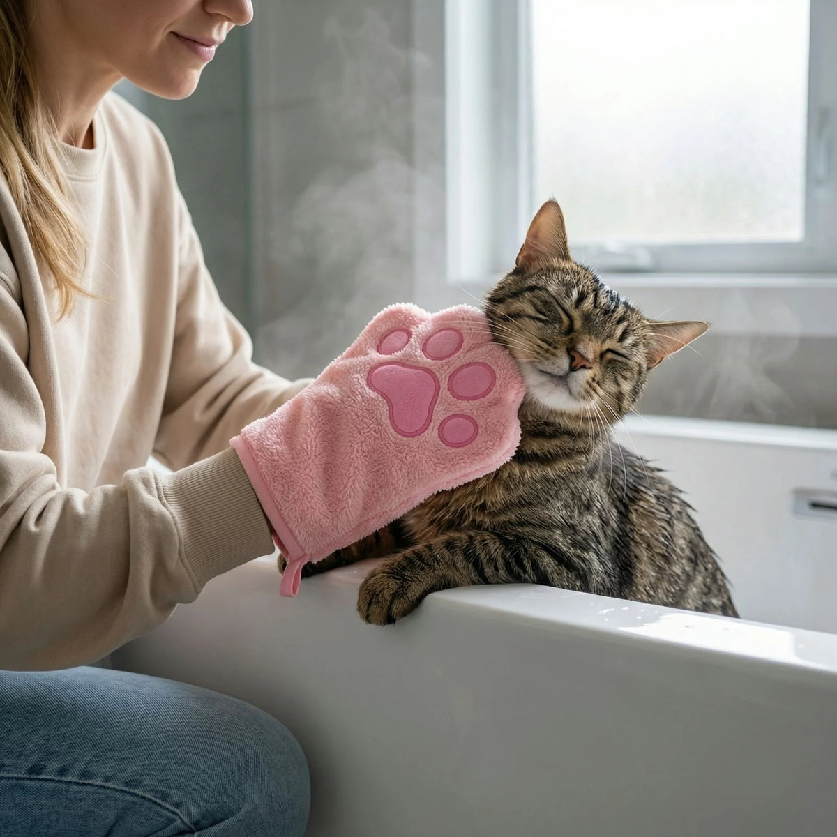 Pet Bathing Glove Towel – Quick-Dry Wash Mitt for Dogs & Cats
