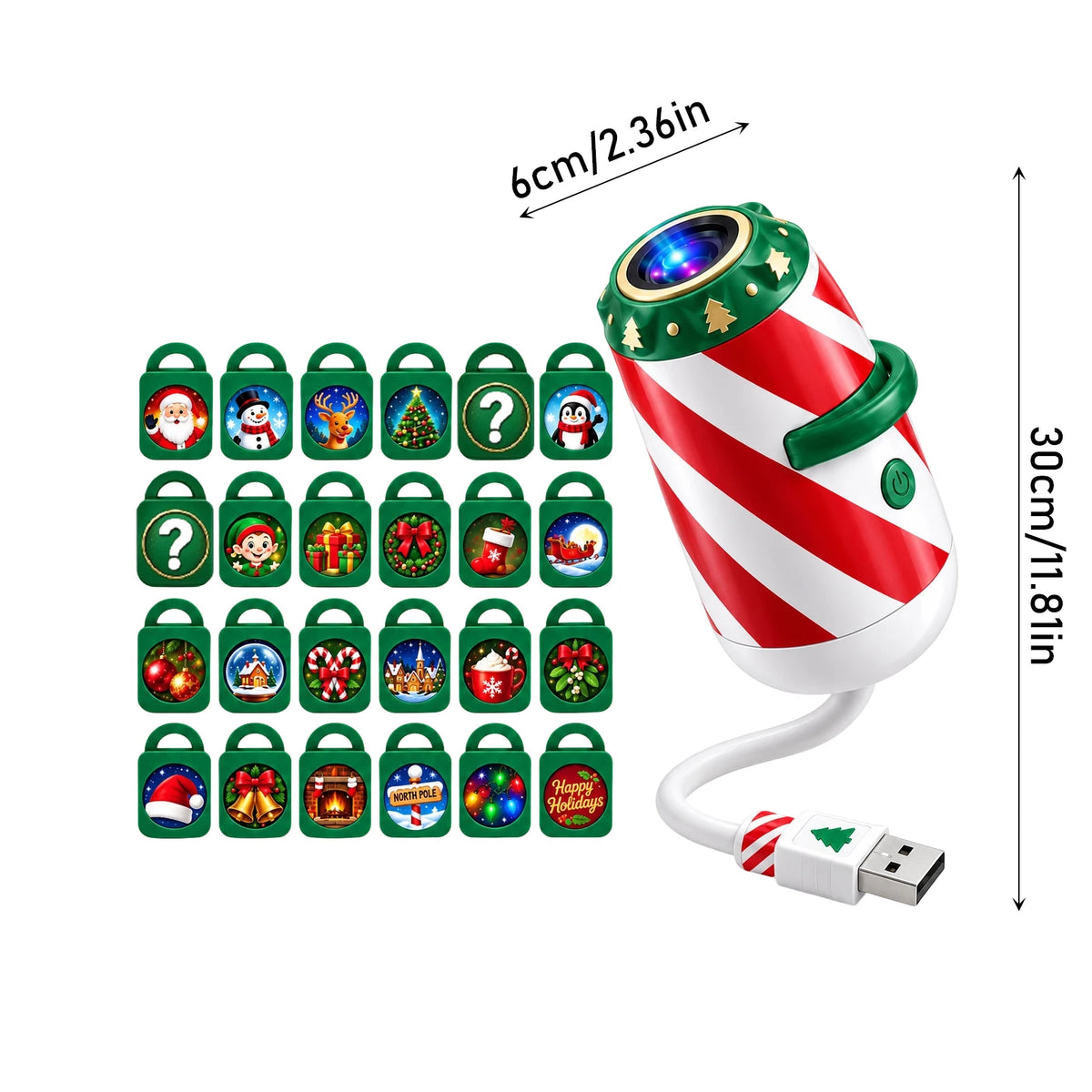 Christmas Car Projector Lamp – LED Santa & Snowflake Light