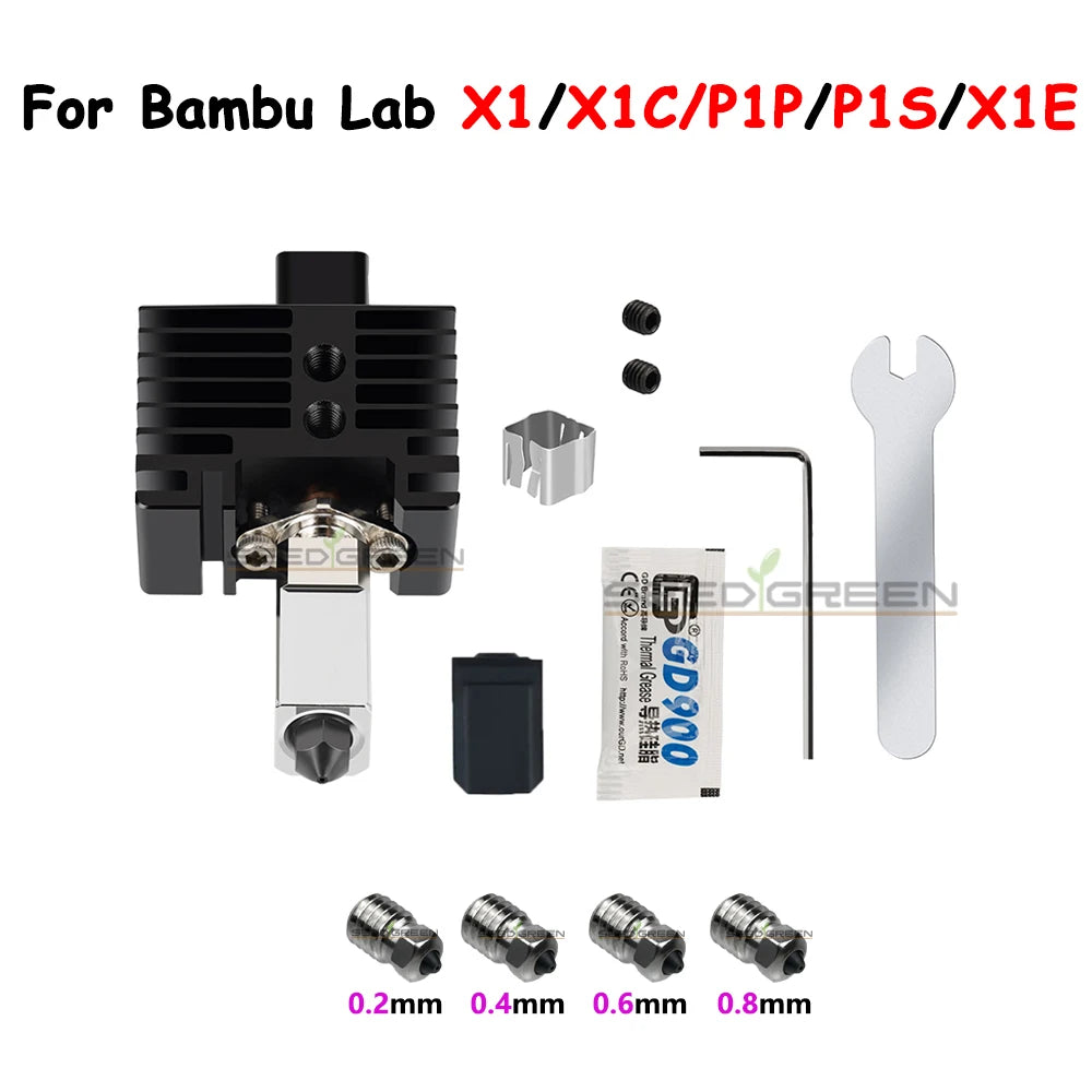 Sprouture Lab Hardened Brass Hotend Nozzle for Bambu Lab P1P P1S X1