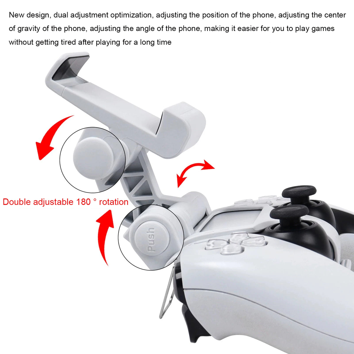 PS5 Controller Phone Holder – Adjustable Metal Clip Stand