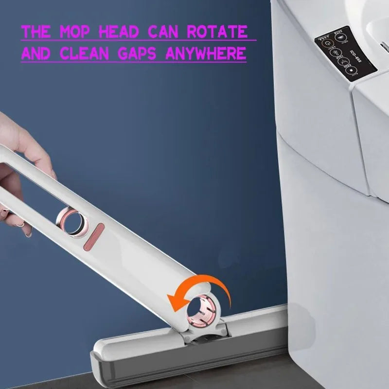 Mini Tabletop Mop – Hands-Free Squeeze Cotton Sponge Head