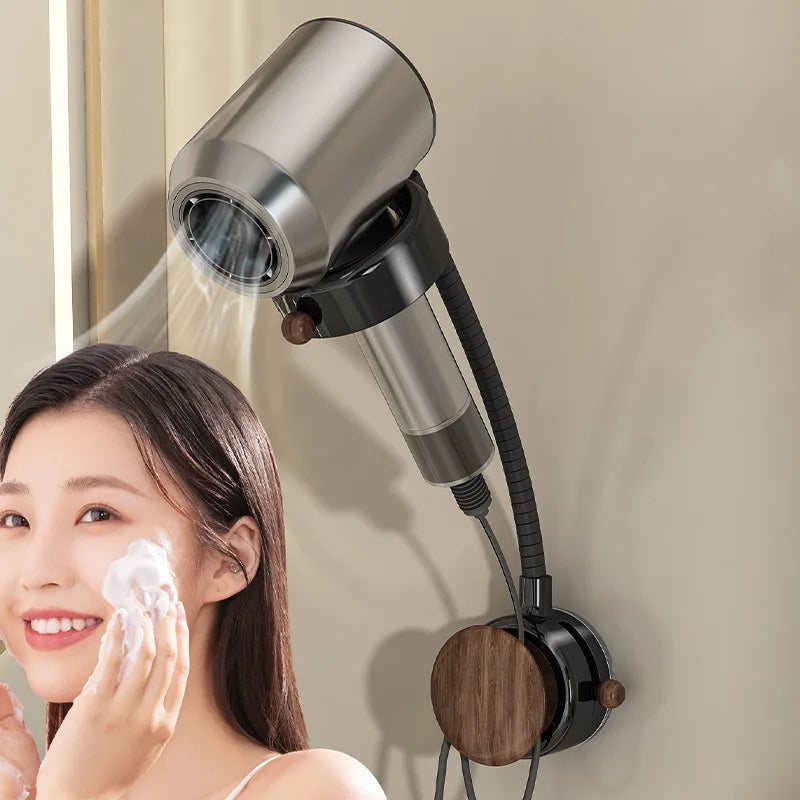 Rotatable No-Drill Wall-Mounted Hair Dryer Holder Rack | VIBE