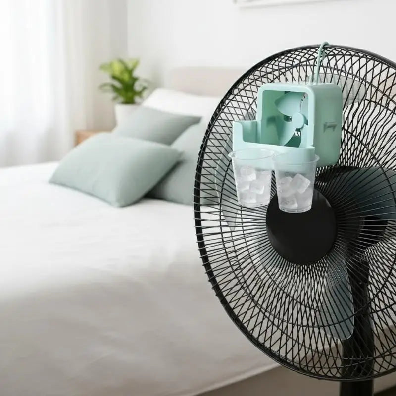 Fan Ice Cooling Attachment Box with Hook & 4 Ice Cups