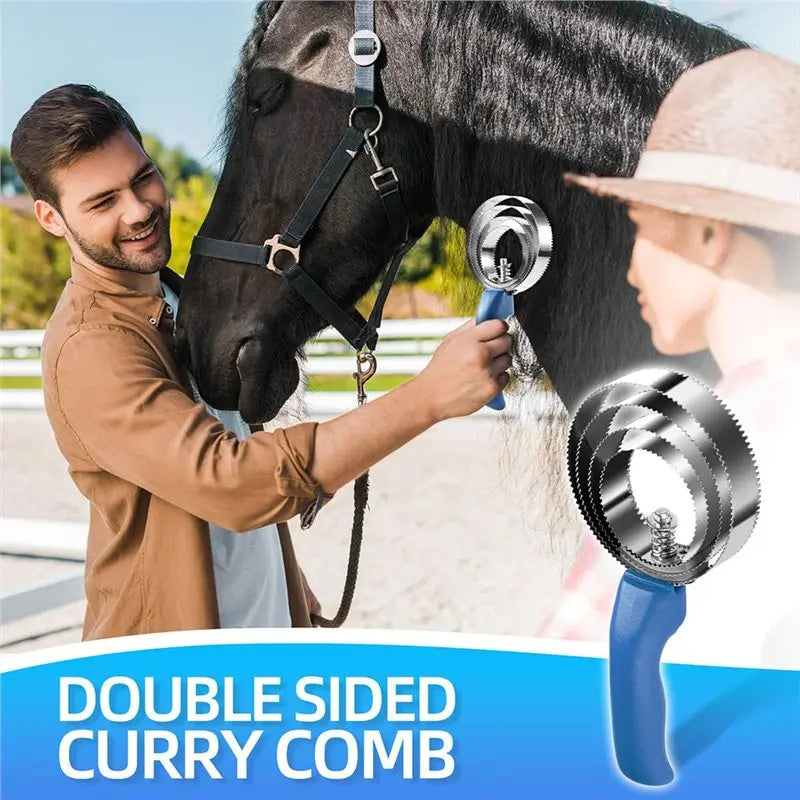 Double-Sided Serrated Horse & Dog Curry Comb Grooming Brush