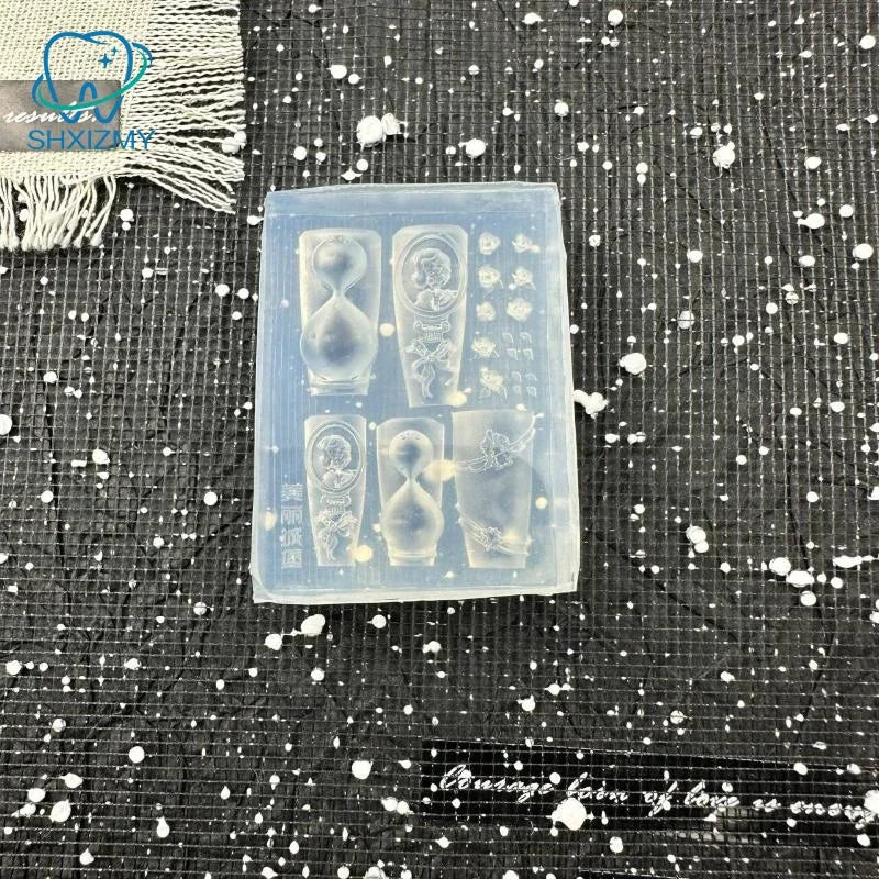 3D Silicone Nail Art Mold – Snake & Rose DIY Template