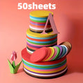 50 Sheets Round Colored Craft Paper for DIY Art & Collage