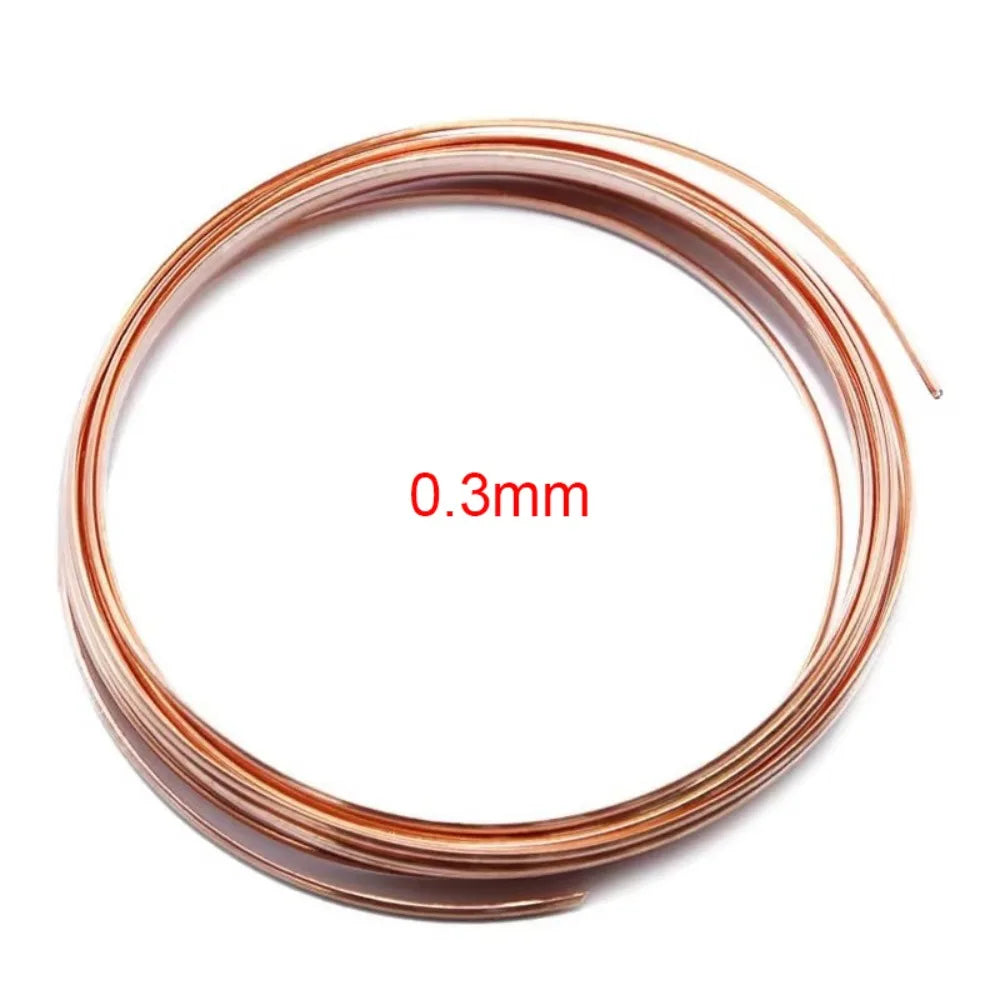 T2 Pure Bare Copper Wire 0.1–2mm Round Solid Coil 10M