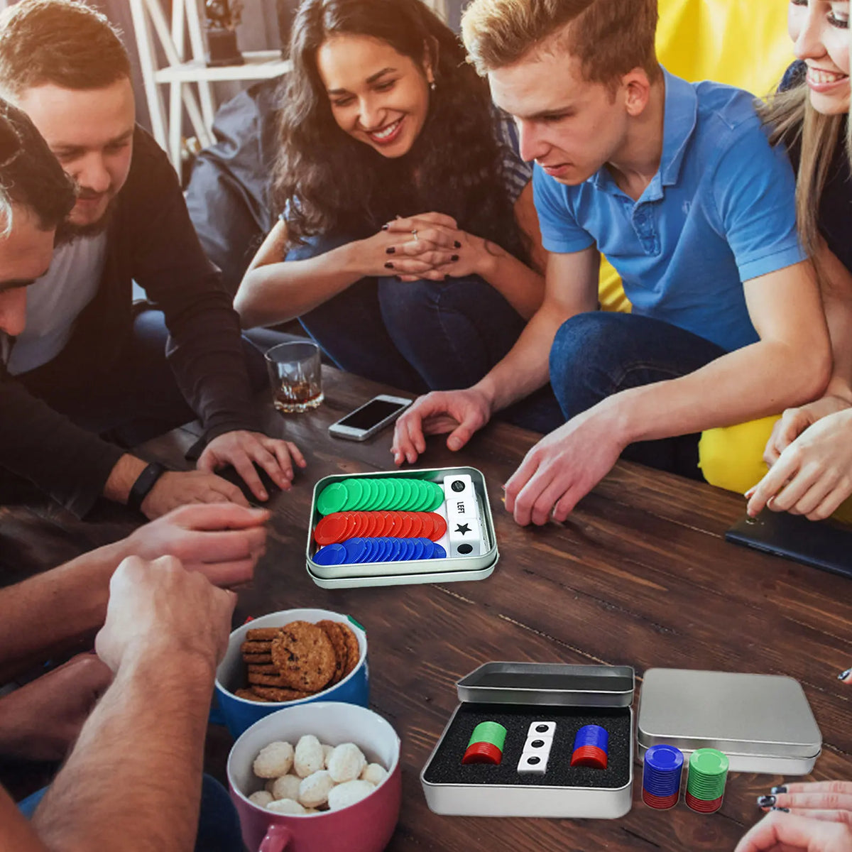 Left Middle Right Dice Game Set – Portable Party Game