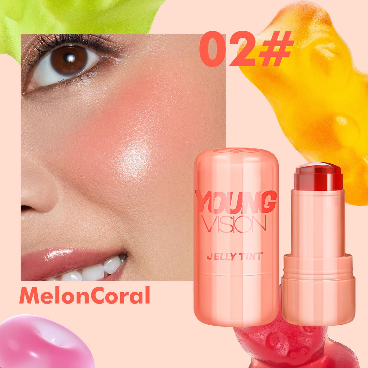 OREADEX Berry Jelly Blush & Lip Gloss Stick – 2-in-1