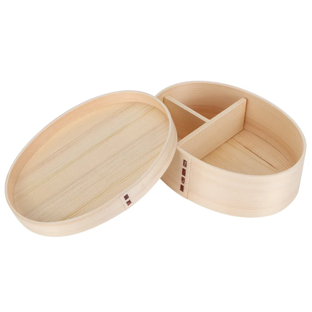 3-Compartment Wooden Bento Box – Eco-Friendly 1000ml Lunch Box