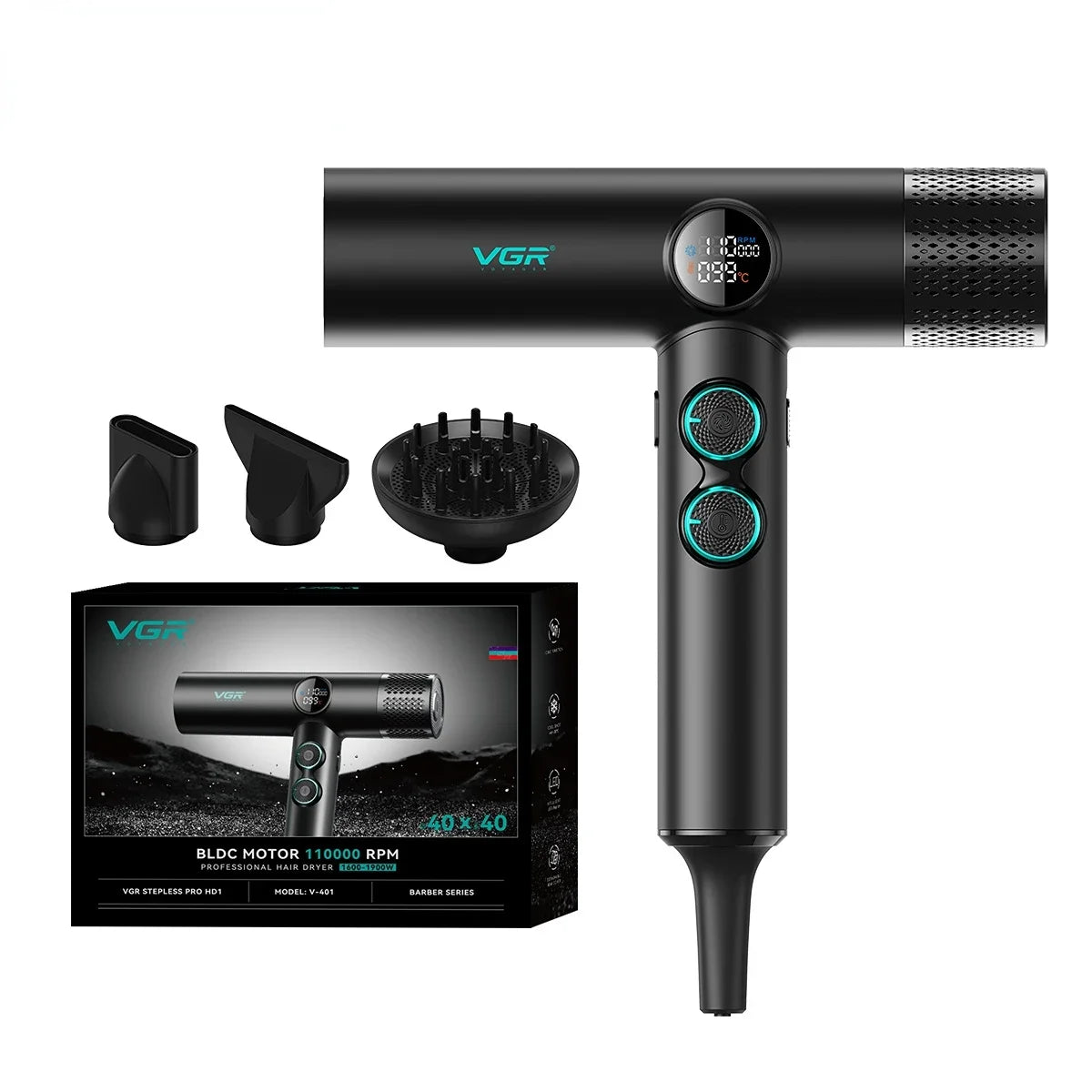 VGR V-401 Professional BLDC Hair Dryer 110000 RPM Negative Ion