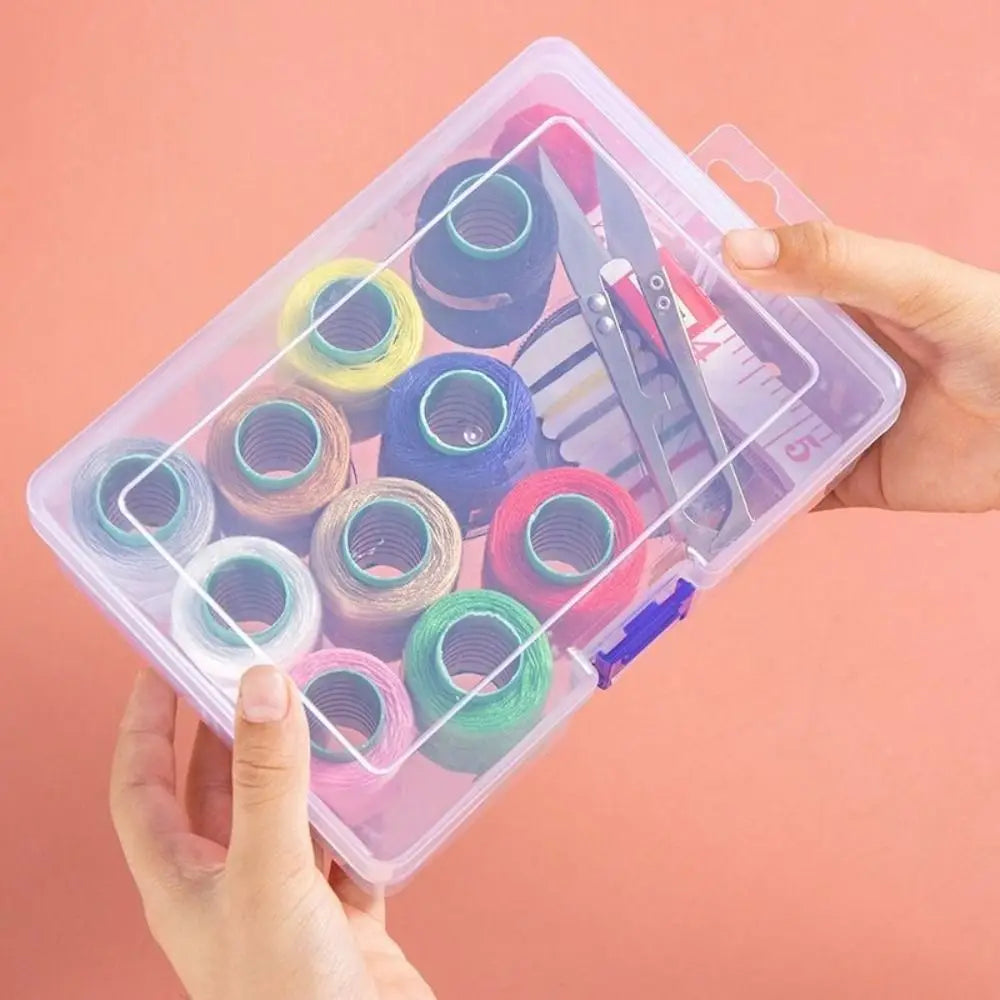 21-Piece Sewing Kit with Storage Box & 10-Color Thread Set