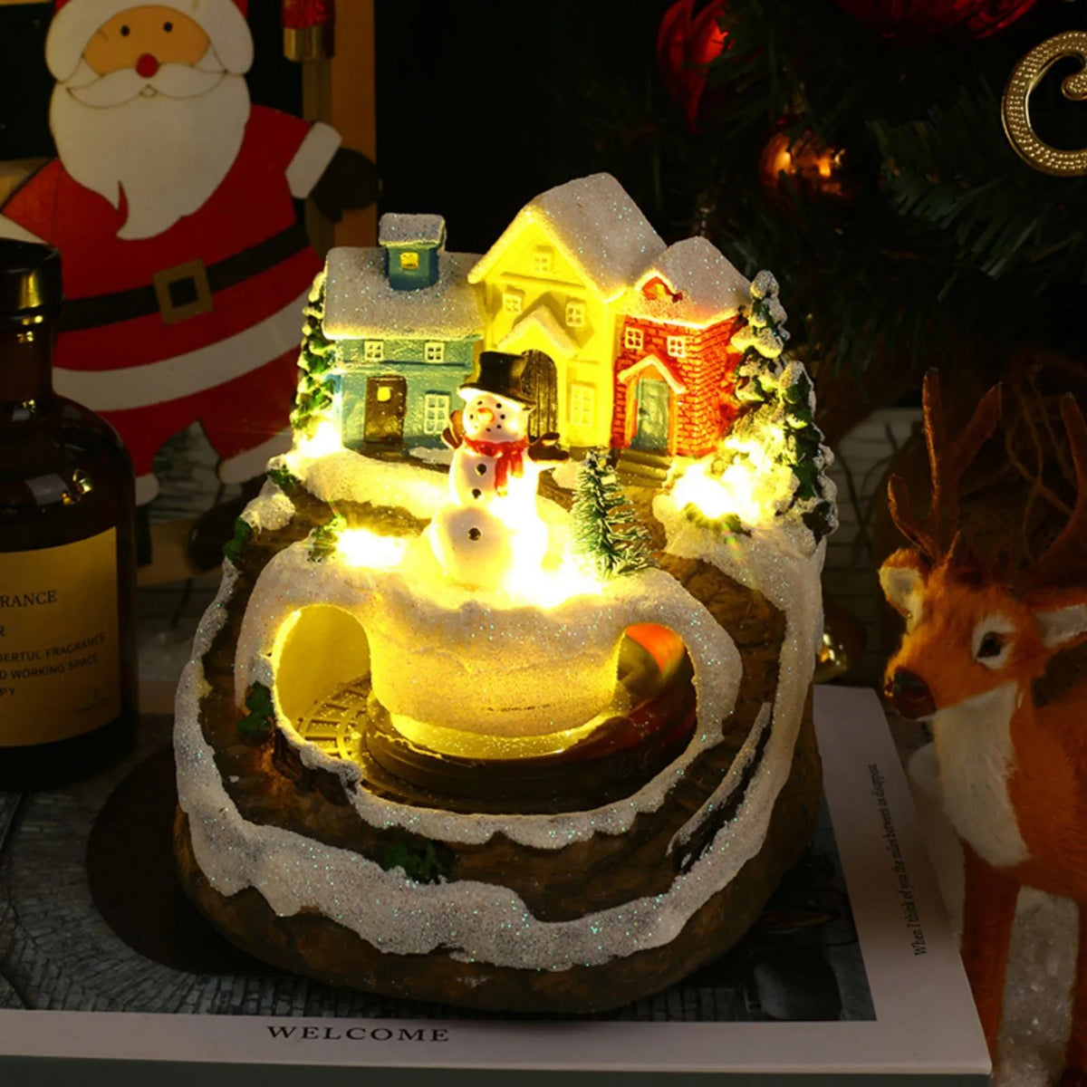 Christmas Electric Musical Set – Rotating Train & Dancing Deer