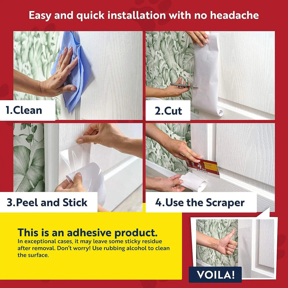 Clear Dog & Cat Scratch Door Protector Guard Tape | PET Vinyl
