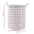 Foldable Plaid Laundry Hamper Basket with Handles – Large