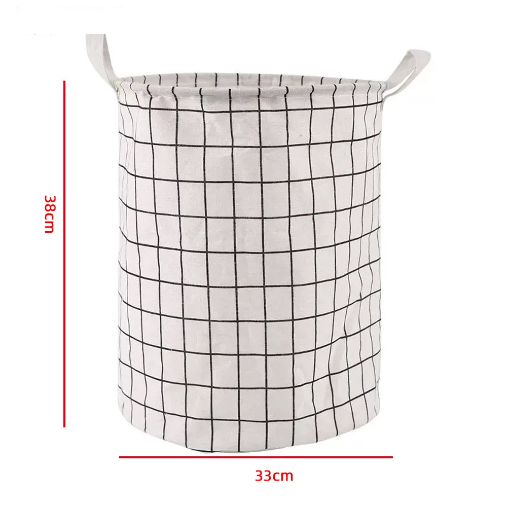 Foldable Plaid Laundry Hamper Basket with Handles – Large