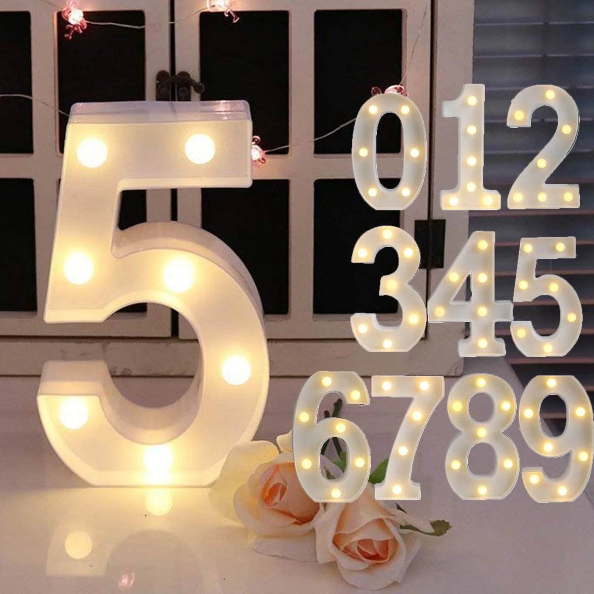 LED Light Up Letter & Number Signs – Battery Party Decor