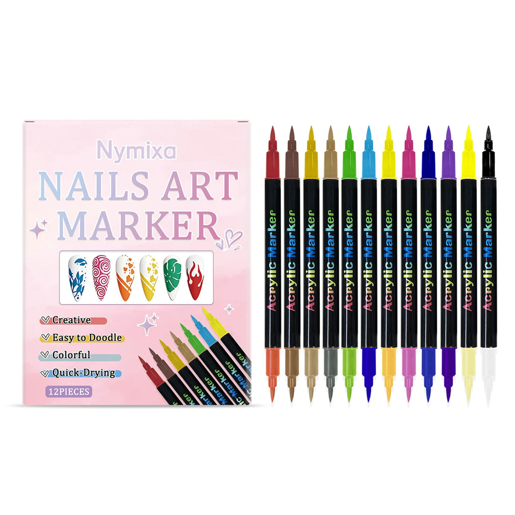 12pc Dual-Ended Nail Art Dotting Tool Set – Pro Manicure Kit