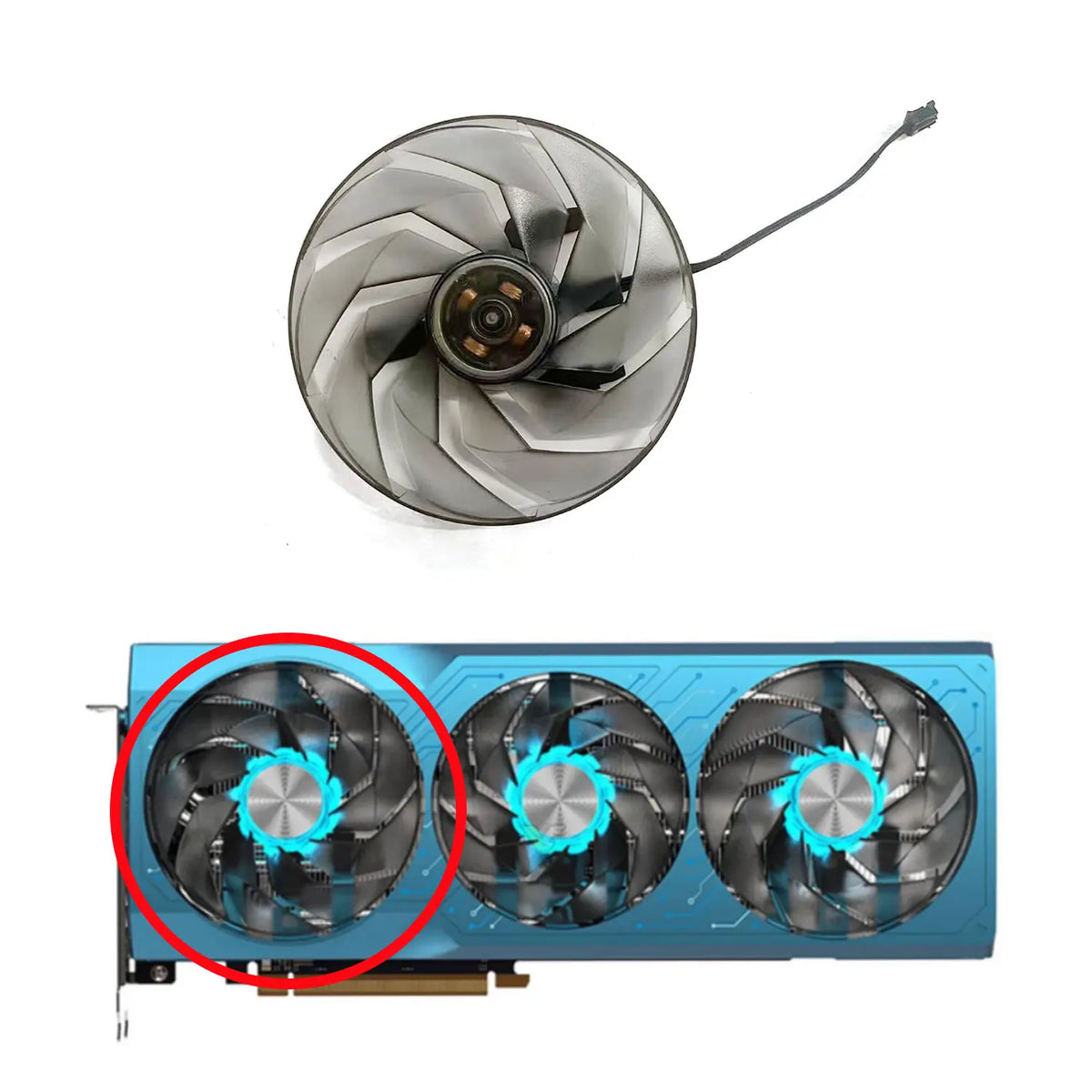 Sapphire RX 6750 GRE Aurora Replacement Cooling Fans Kit