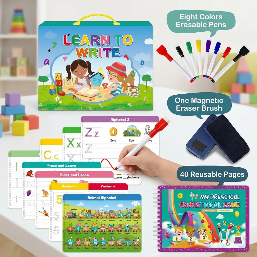 Erasable Pen Control Workbook for Kids Ages 3–5 | Wipe Clean