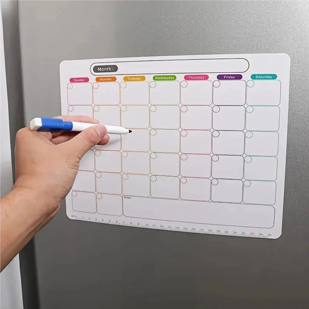 Magnetic Fridge Calendar Planner – Monthly & Weekly Organizer