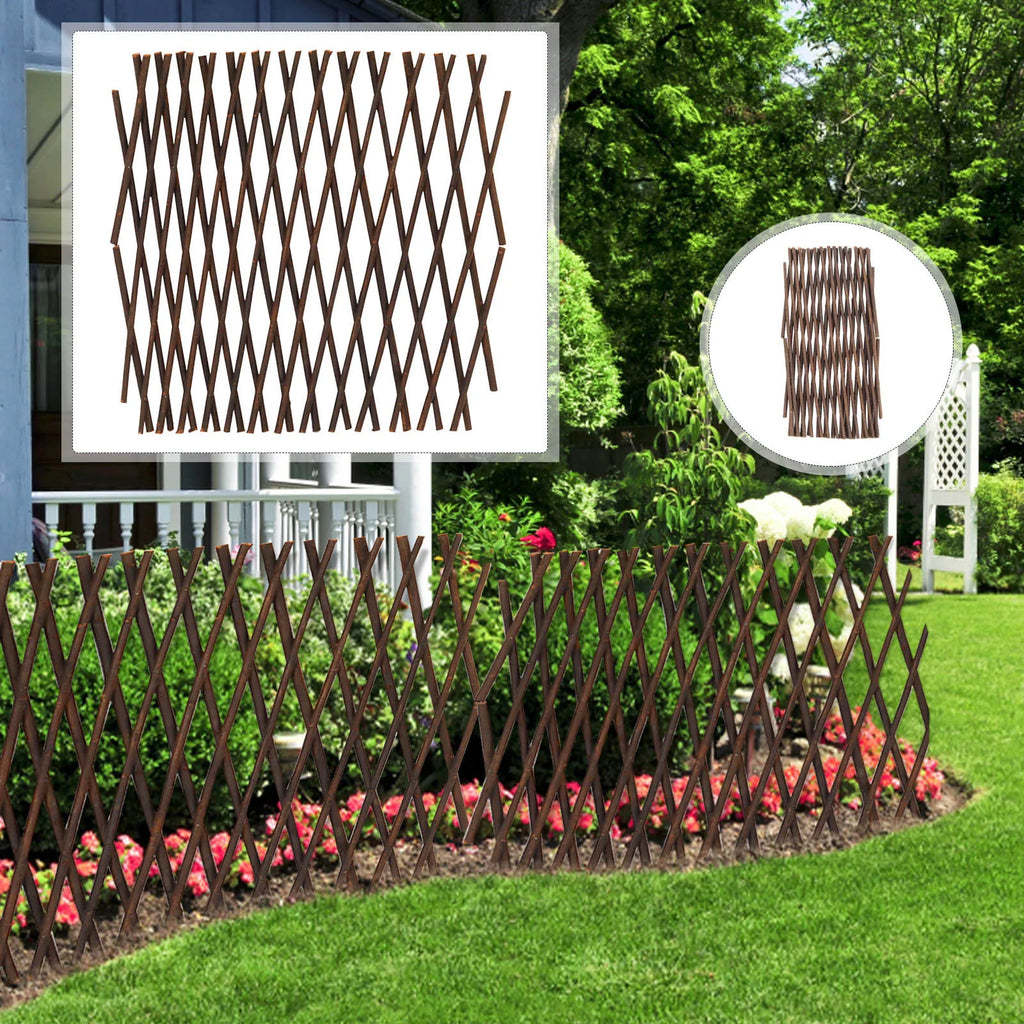 Expandable Wooden Lattice Fence Panel for Climbing Plants