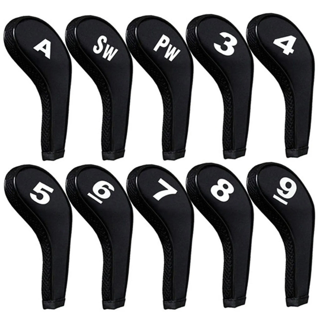 Golf Iron Head Covers 12-Pack Zippered Neoprene – Red