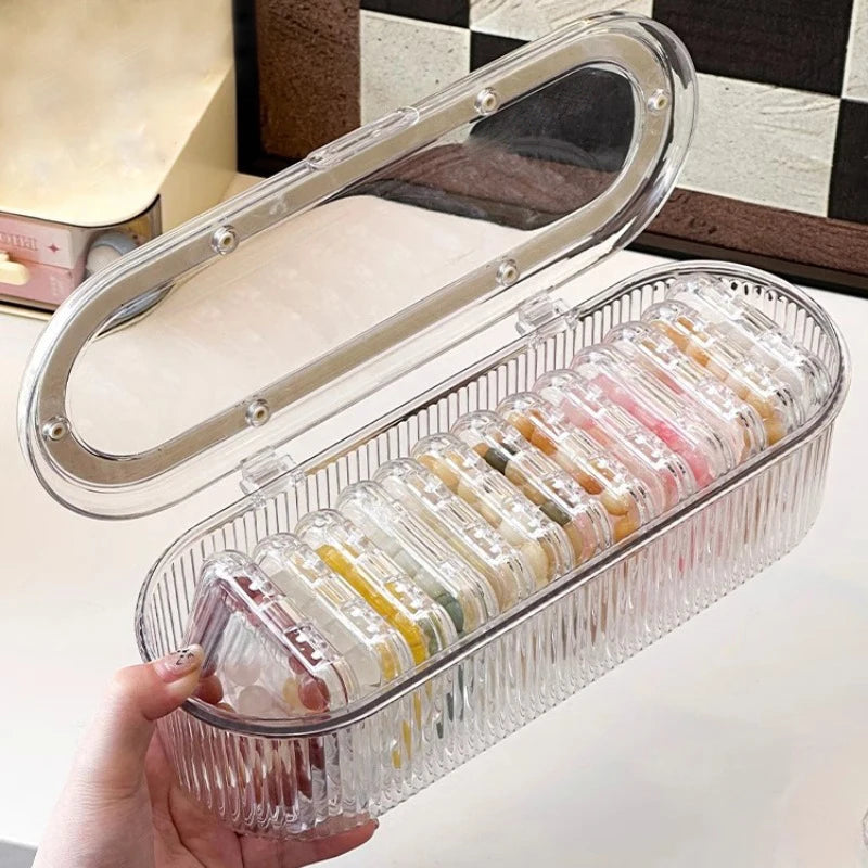 Transparent Dustproof Cutlery Storage Box with Lid