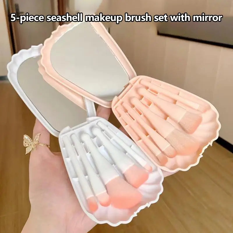 SHXIZMY 6-Piece Portable Makeup Brush Set with Roll-Up Case