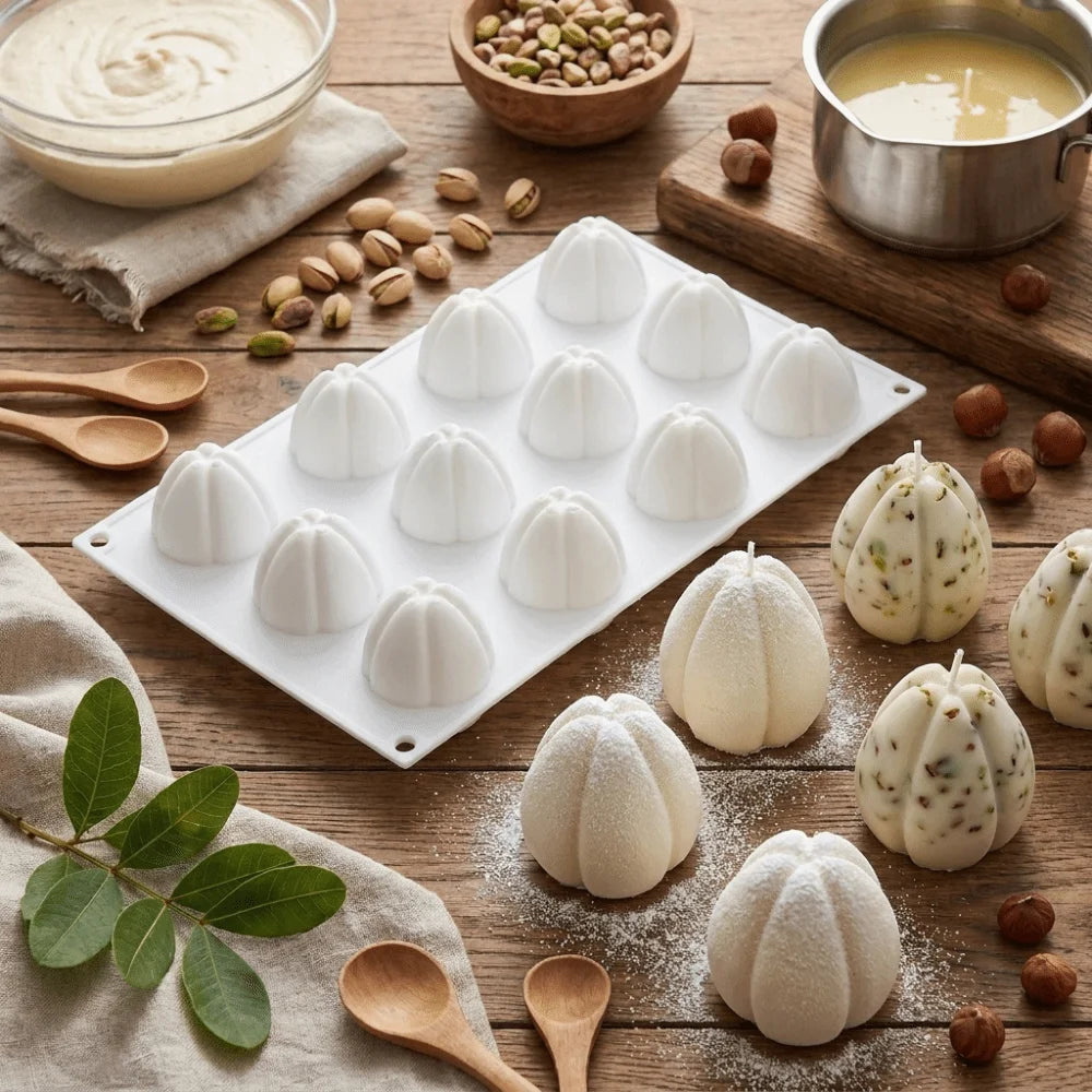 12-Cavity Flower Bud Silicone Mould – Non-Stick Baking & Desserts