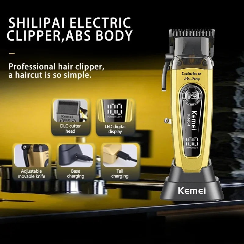 Kemei Cordless Hair Clipper 11500RPM Brushless Trimmer Set