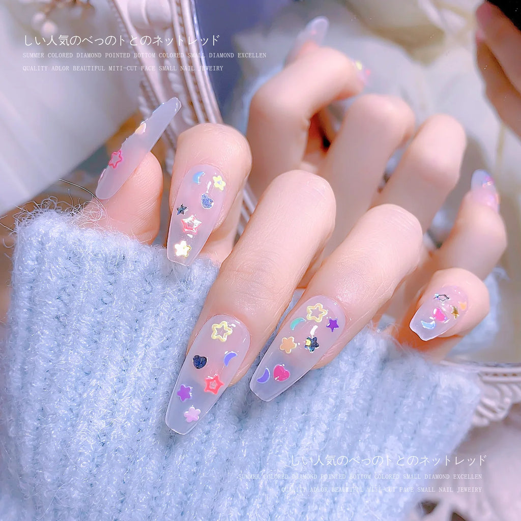 Colorful Star Shape Nail Sequins Glitter Manicure Kit