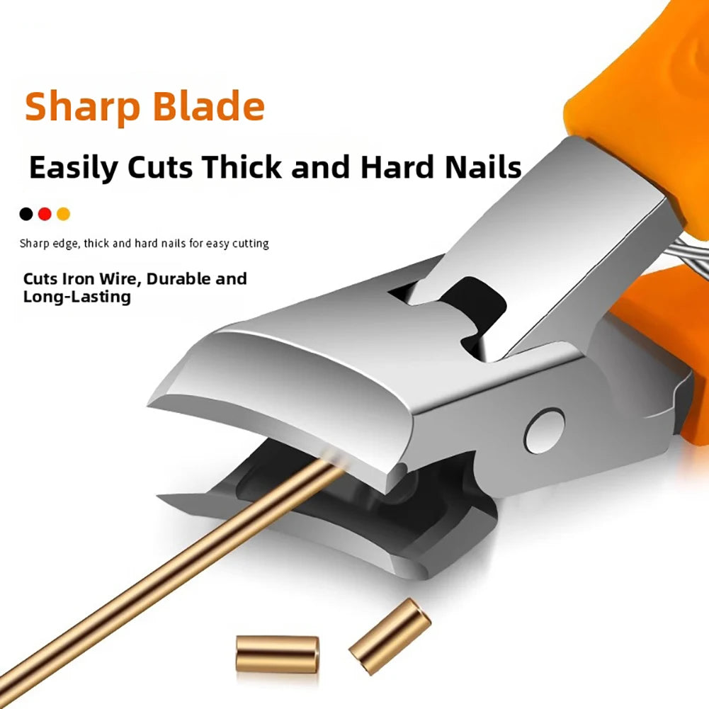 Wide-Jaw Nail Clippers – Sharp Stainless Steel, Splash-Proof
