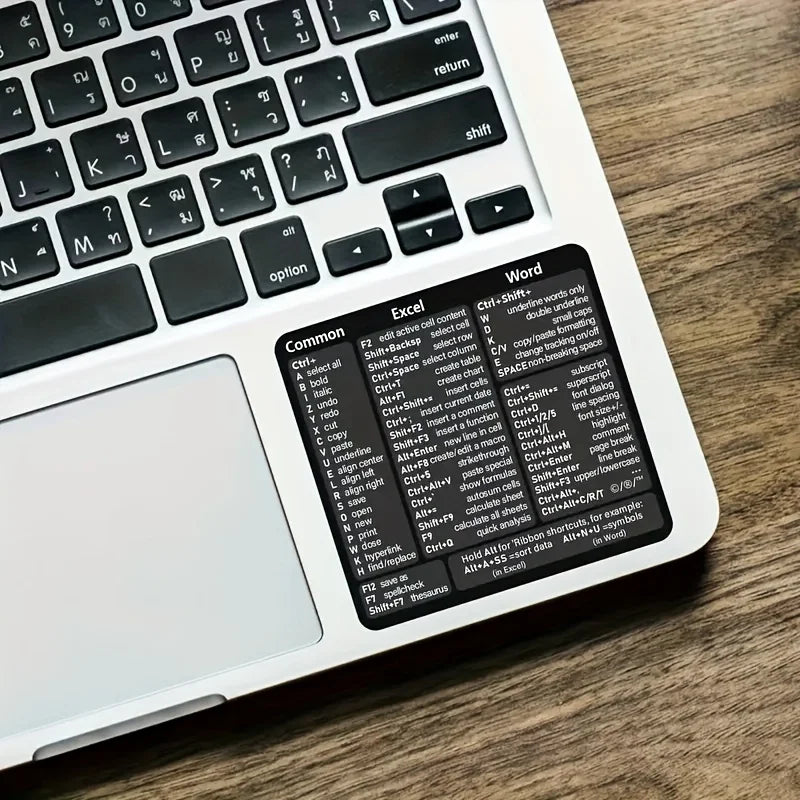 Clear PVC Keyboard Shortcut Covers for Excel, Word & Windows